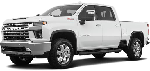 A picture of a four wheel drive 2022 Chevy Silverado 2500 High Country Crew Cab with white exterior paint