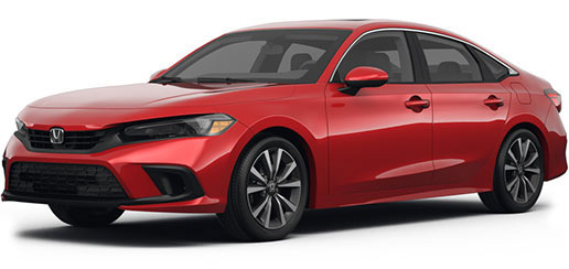 A picture of a red Honda Civic sedan