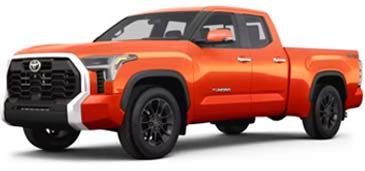 A full car picture of an orange 2024 Toyota Tundra SR5 4x4