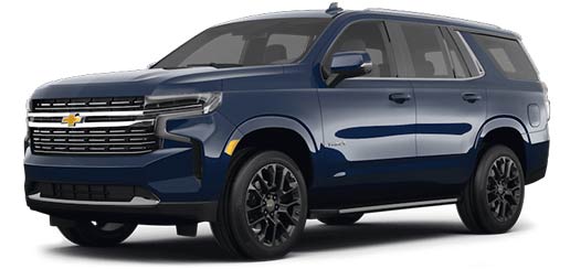 Picture of a four wheel drive 2023 Chevy Tahoe z71 with midnight blue exterior paint