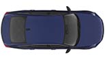 A birds eye view of a dark blue Honda Accord.